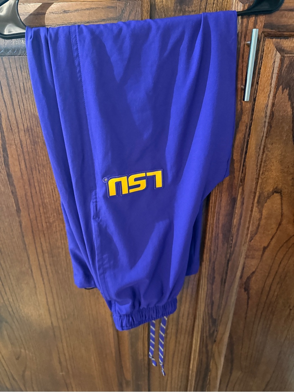 Nike Purple Track Pants with Yellow LSU Logo
